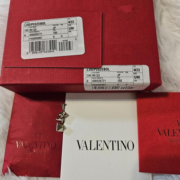 Valentino (Authentic) Khaki Leather Rockstud Zippy Wallet w/ Box & Dust Cover - Picture 12 of 14
